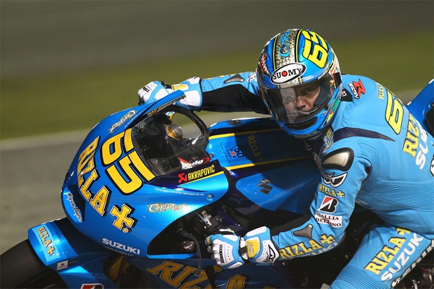 Loris Capirossi on his Suzuki GSV-R800